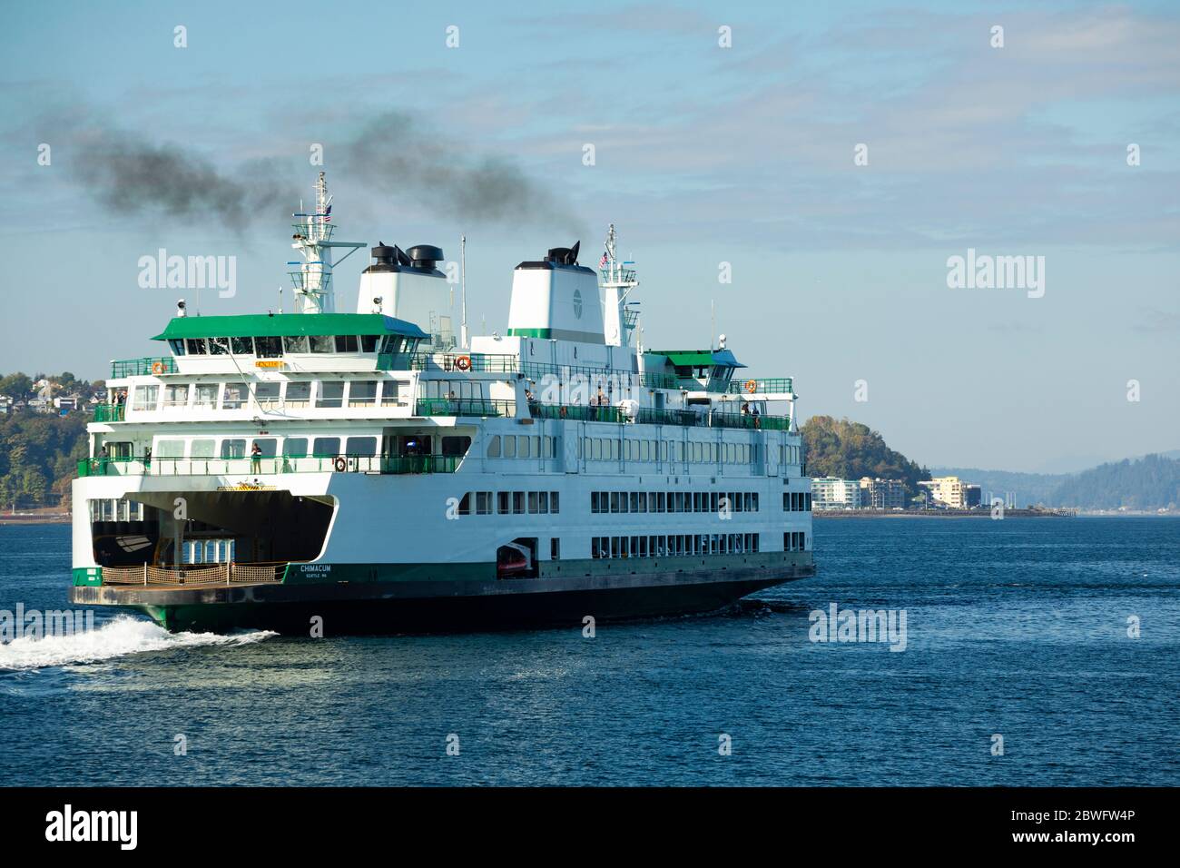 Fähre über Puget Sound, Seattle, Washington, USA Stockfoto