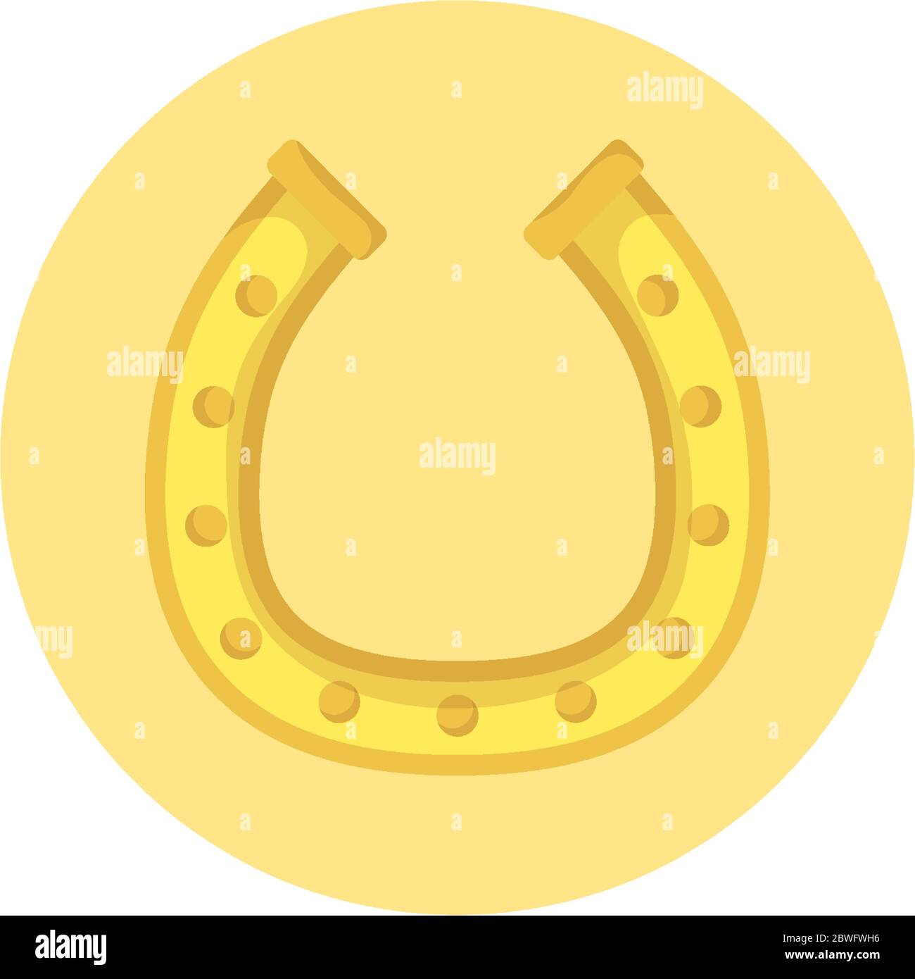 Goldenes Hufeisen-Symbol-Vektordesign Stock Vektor
