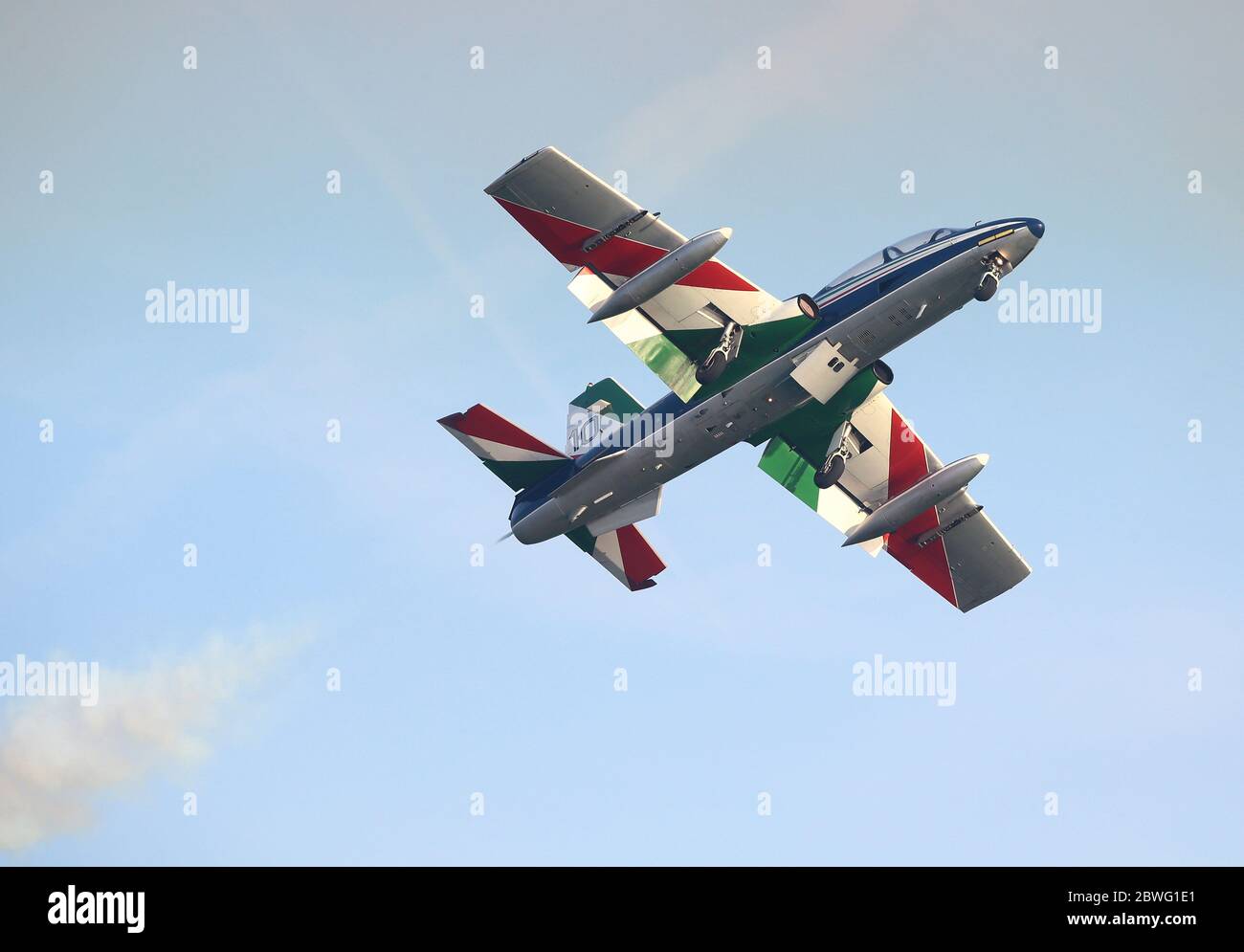 JESOLO, ITALIEN, 15. SEPTEMBER 2019: Die Frecce Tricolori während der Jesolo Airshow Stockfoto