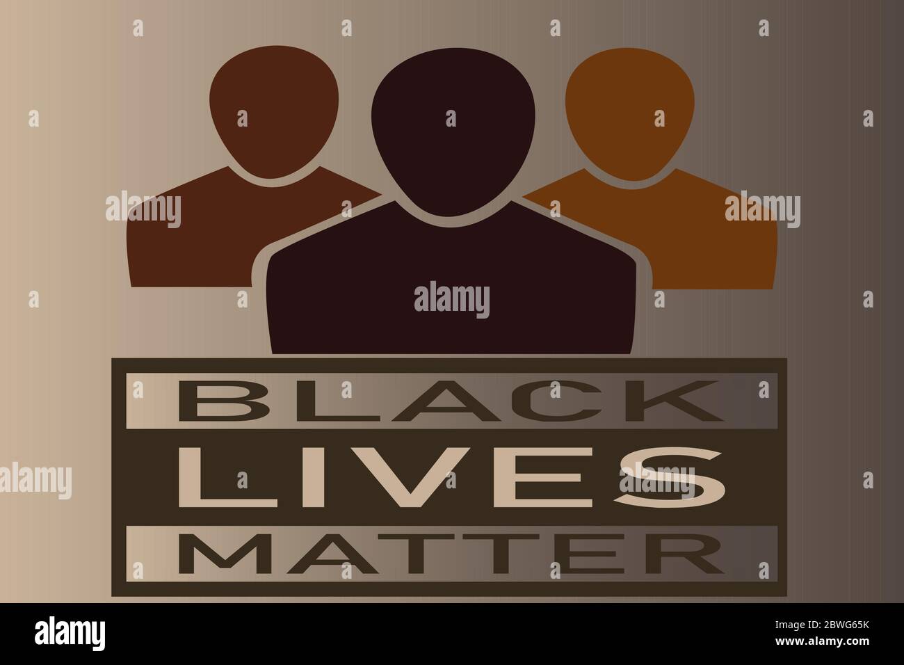 Gruppensymbole, die schwarze Personen mit dem Text unter „Black Lives Matter“ darstellen Stock Vektor