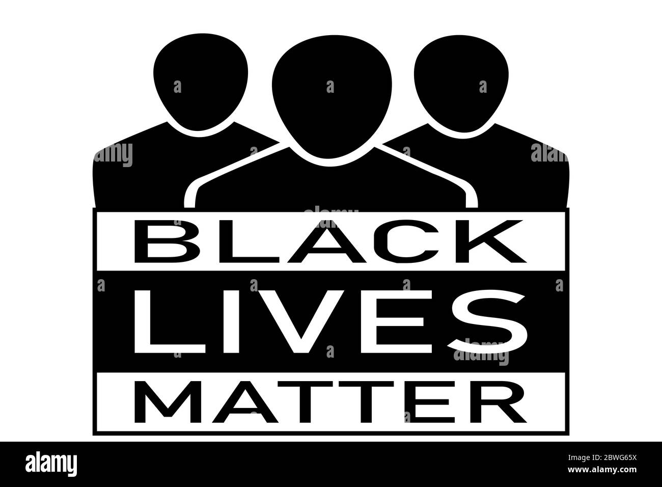 Gruppensymbole, die schwarze Personen mit dem Text unter „Black Lives Matter“ darstellen Stock Vektor