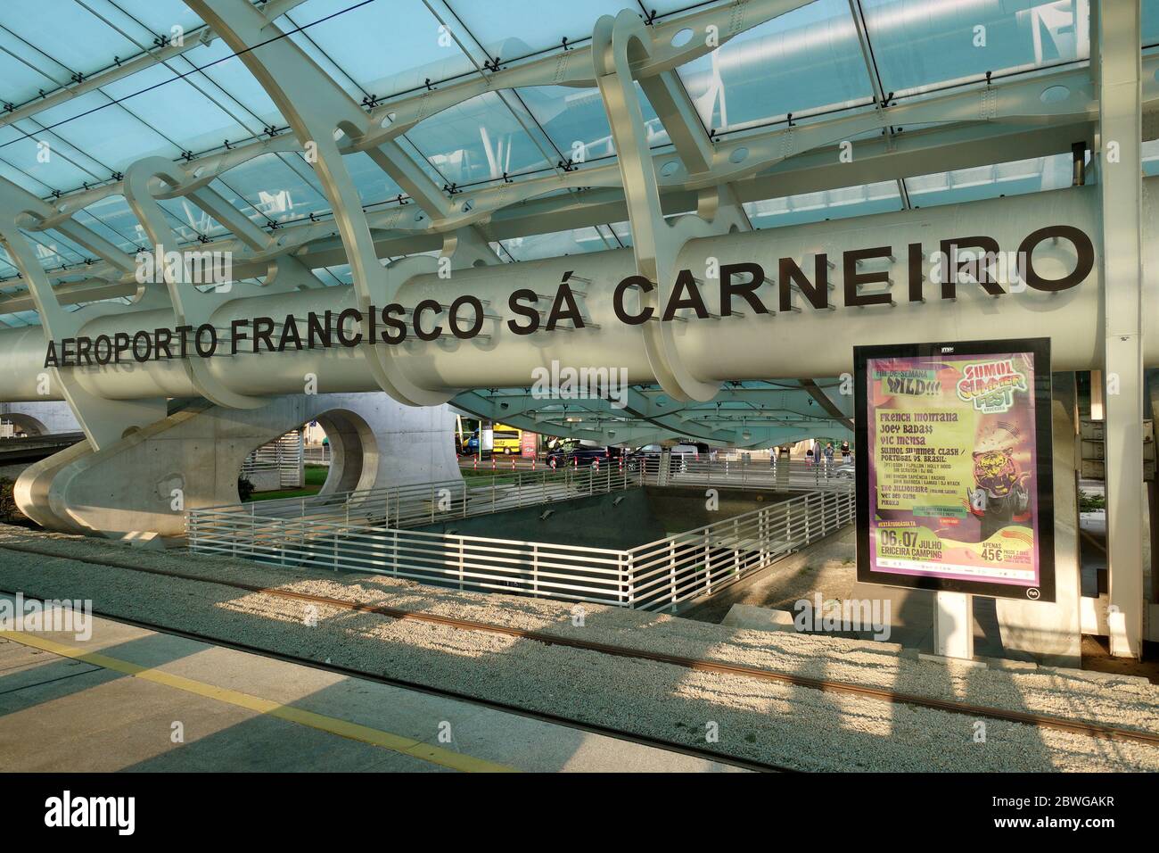 Aeroporto Francisco SA Carneiro, Porto International Airport Metro Station Stockfoto