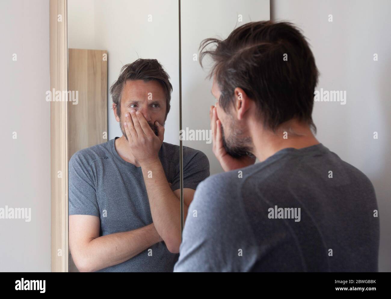 Mann mit Depression Stockfoto