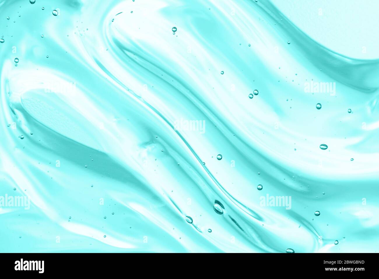 Klares Süßwasser mit Blasen Textur Hintergrund. Stockfoto