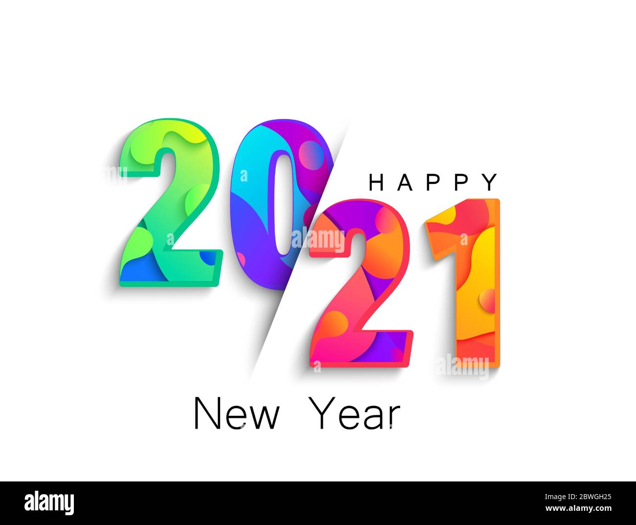 2021 Neujahr Farbbanner, Logo für Feiertage. Stock Vektor