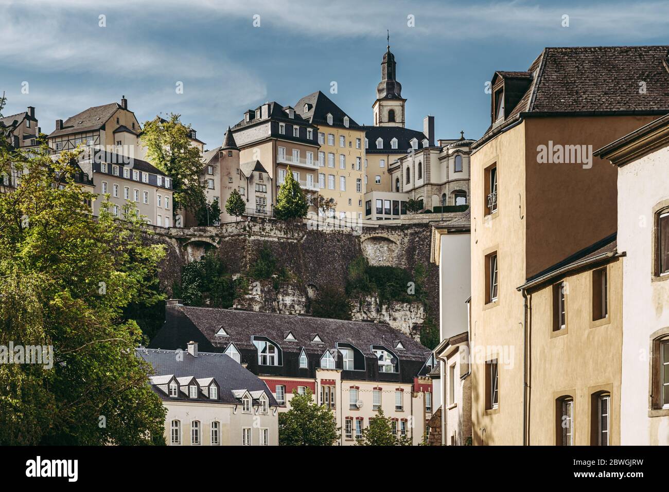 Schöne Aussicht auf Ville Haute von Grund Stockfoto