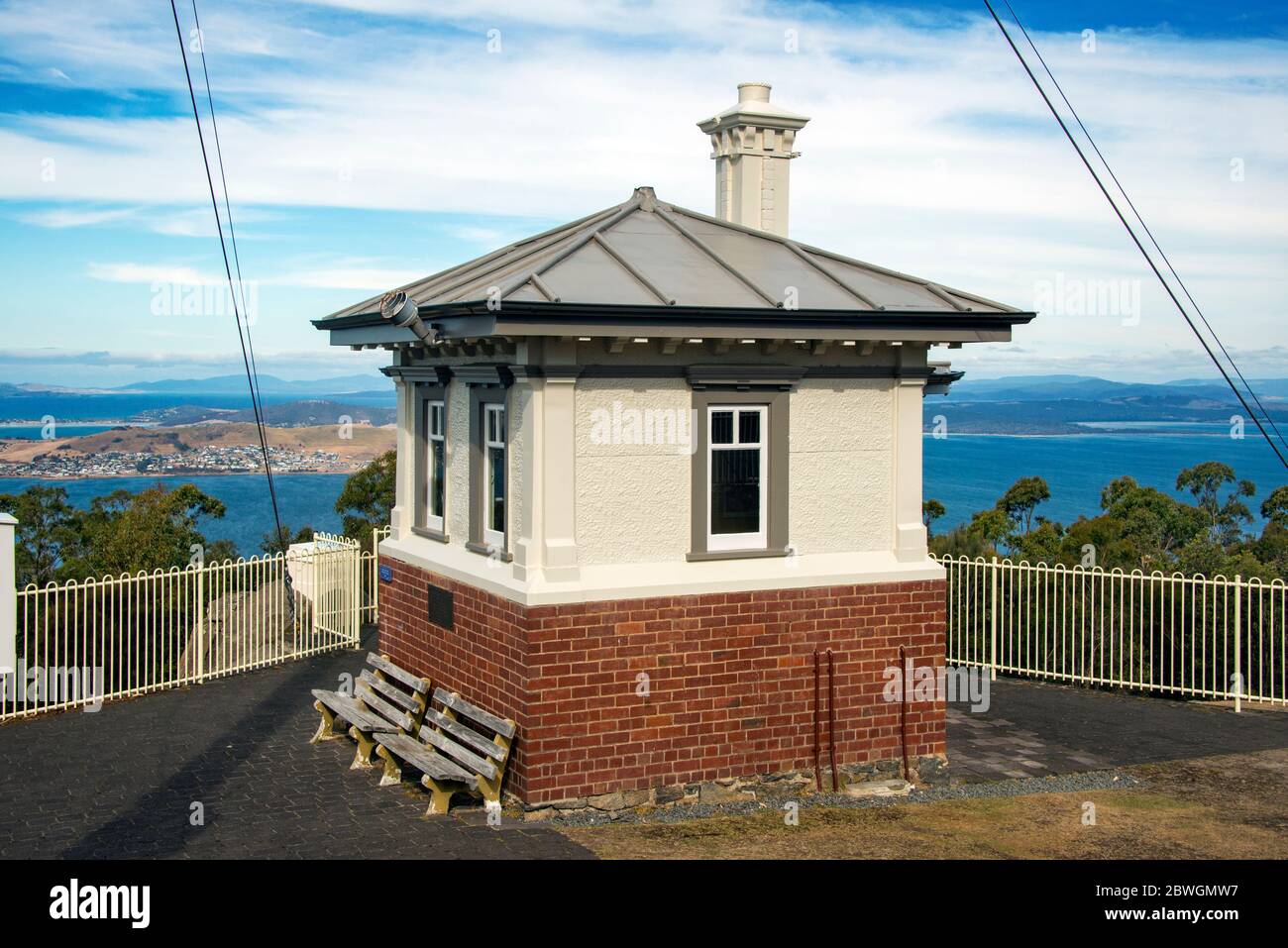 Mount Nelson Signal Station Lookout erbaut 1910 Hobart Tasmanien Australien Stockfoto