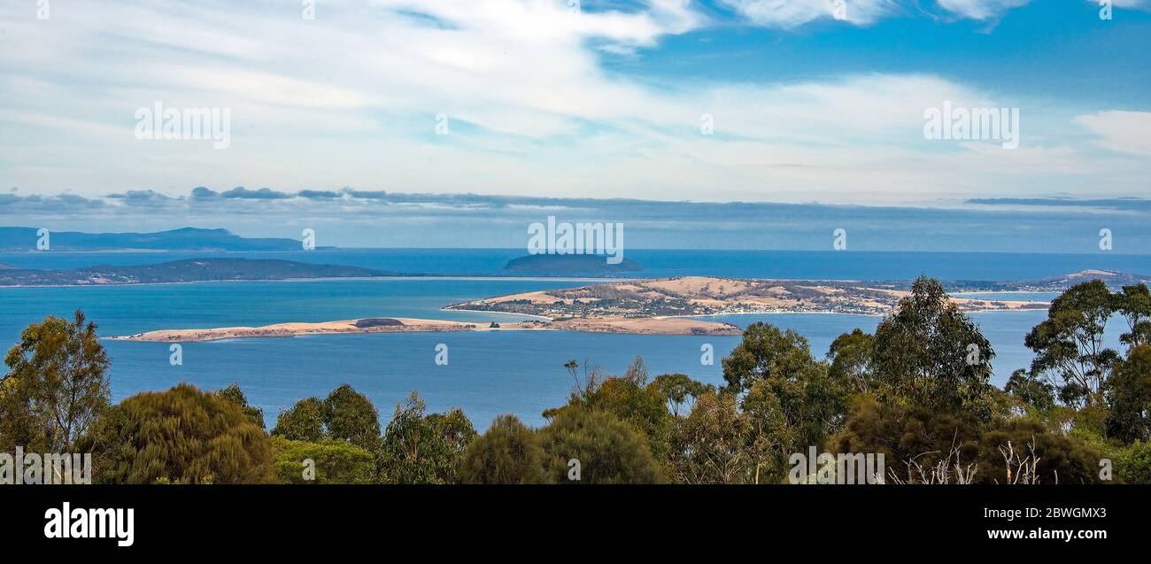 Panoramablick von der Mount Nelson Signal Station Hobart Tasmania Australien Stockfoto