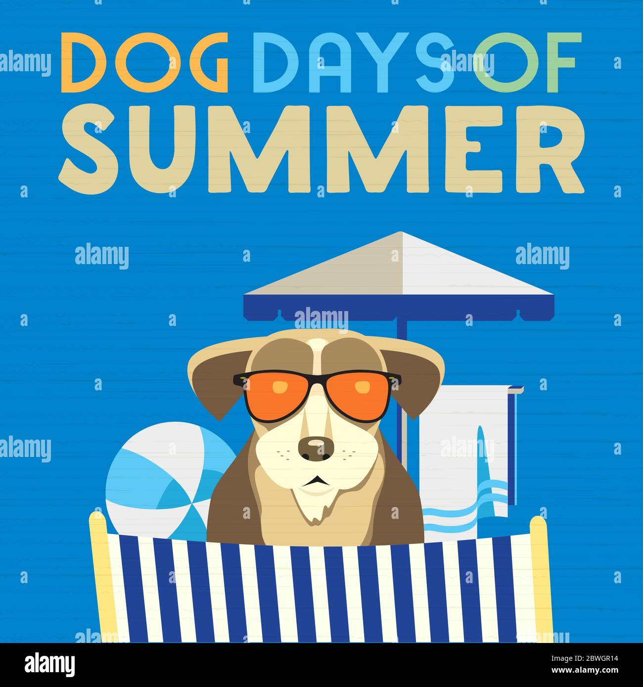 Dog Days of Summer Zeit für Abenteuer Stock Vektor