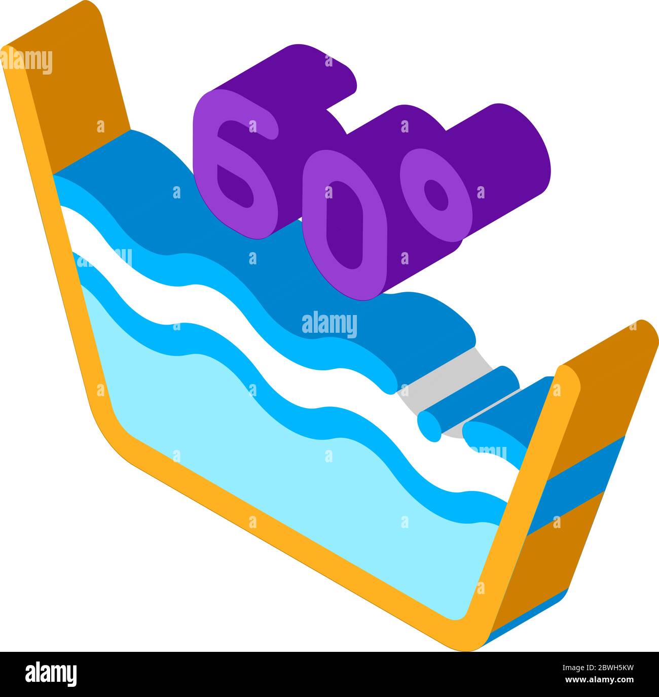 Wäscherei sechzig Grad Celsius isometrische Symbol Vektor-Illustration Stock Vektor