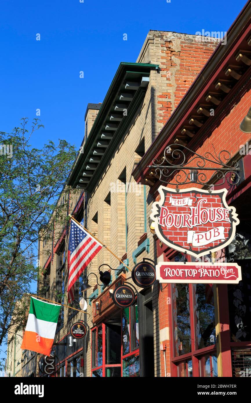 Pubs auf der Market Street in Lower Downtown, Denver, Colorado, USA Stockfoto