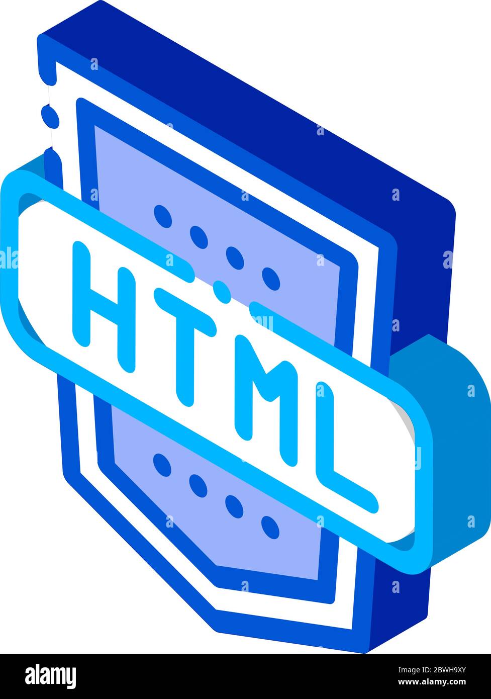 Codierungssprache HTML System isometrische Symbolvektordarstellung Stock Vektor