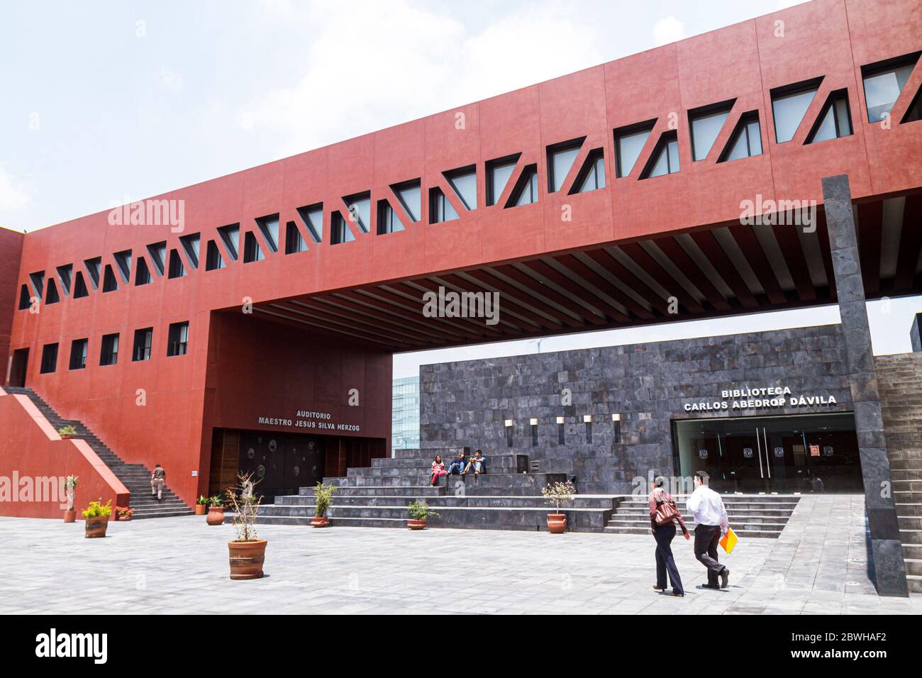Mexico City, DF México, Federal District, Distrito Federal, Ciudad Universitaria, UNAM, Biblioteca Carlos Abedrop Davila, Mexican Mex120618069 Stockfoto