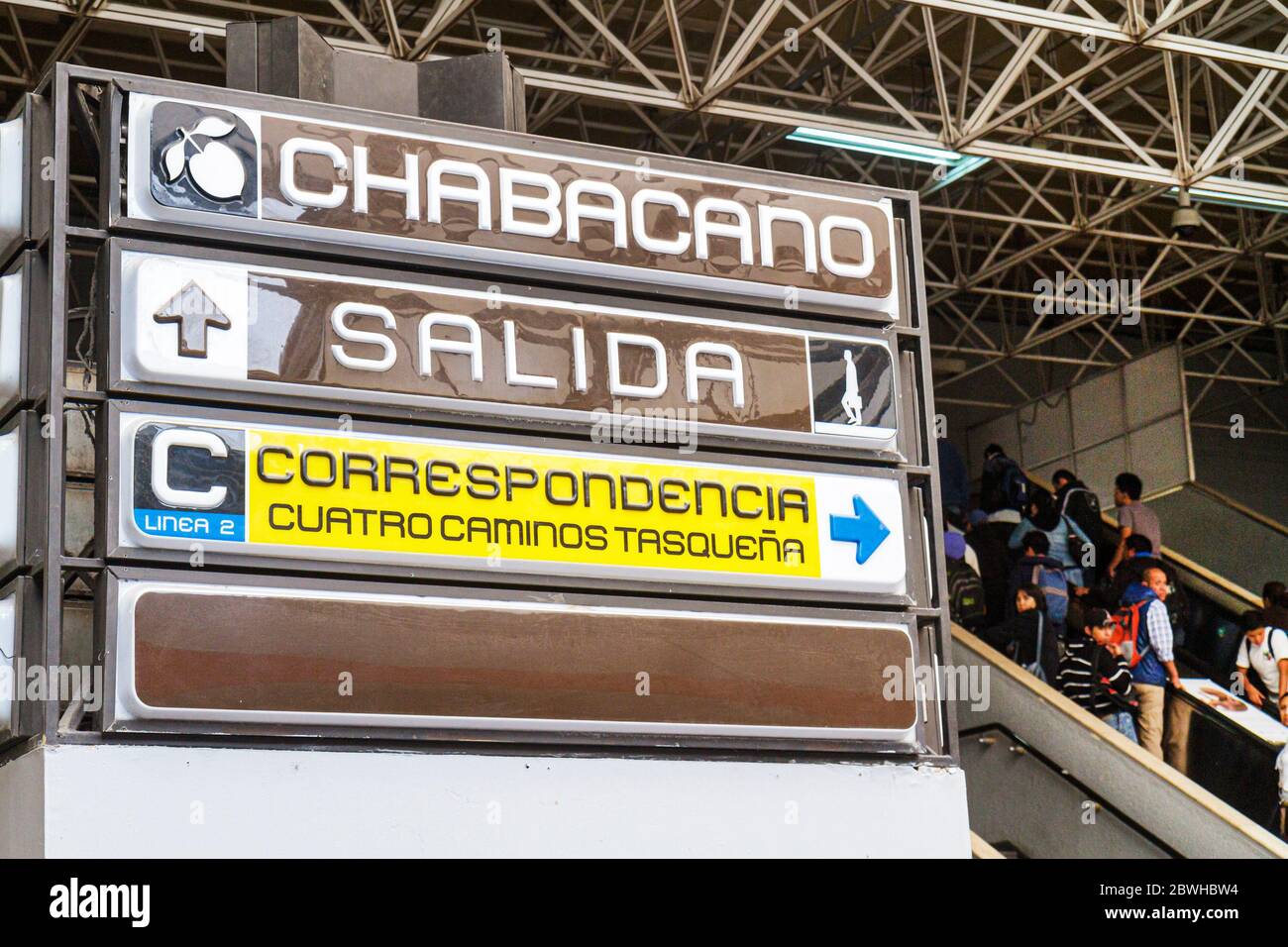 Mexiko-Stadt, DF Mexiko, Bundesdistrikt, Distrito Federal, Mexiko-Stadt, U-Bahn-Station, Chabacano Station, Linie 9, mexikanisches Hispanic Mex120620047 Stockfoto