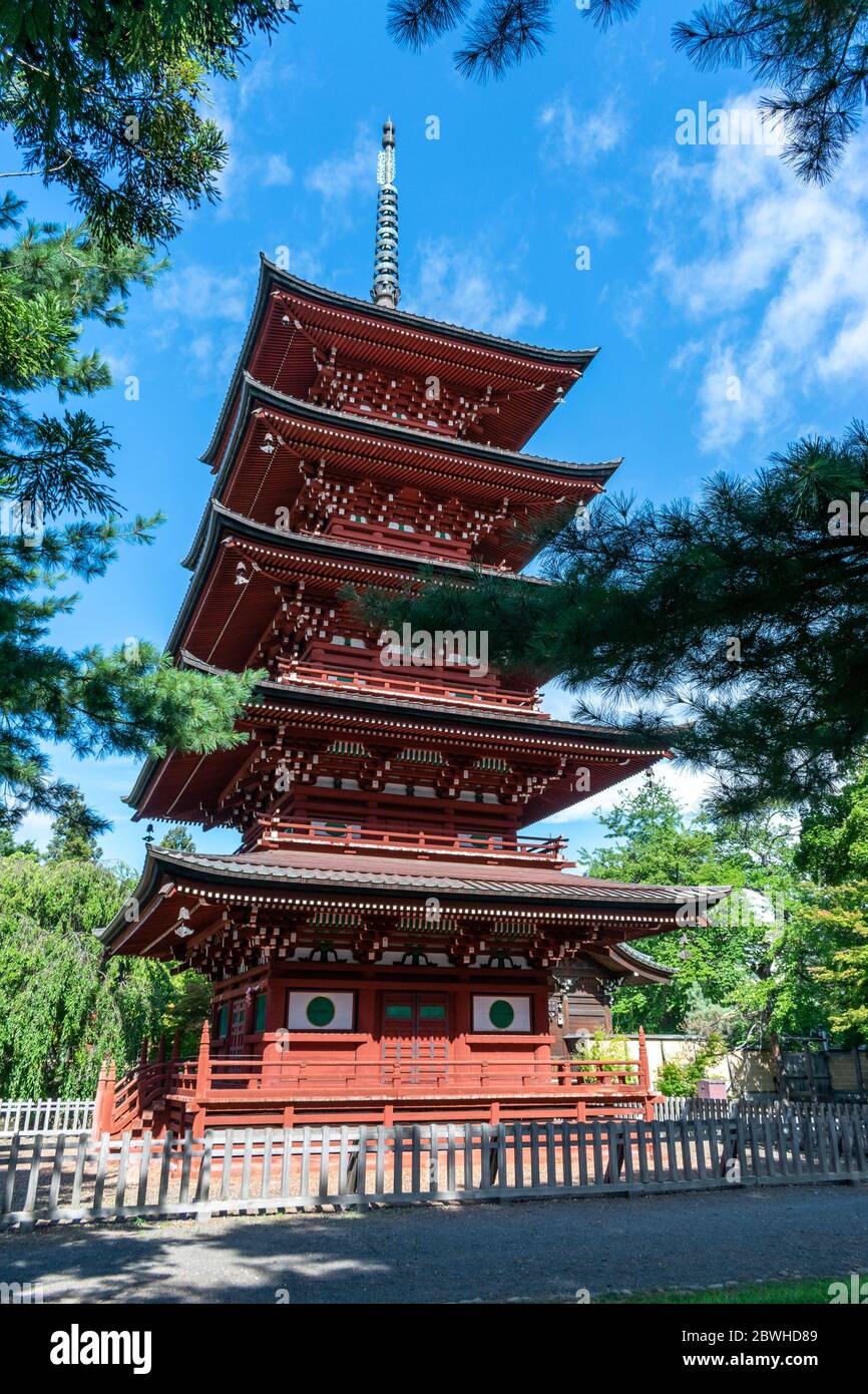 Hirosaki fünfstöckige Pagode, Saisho-in Stockfoto