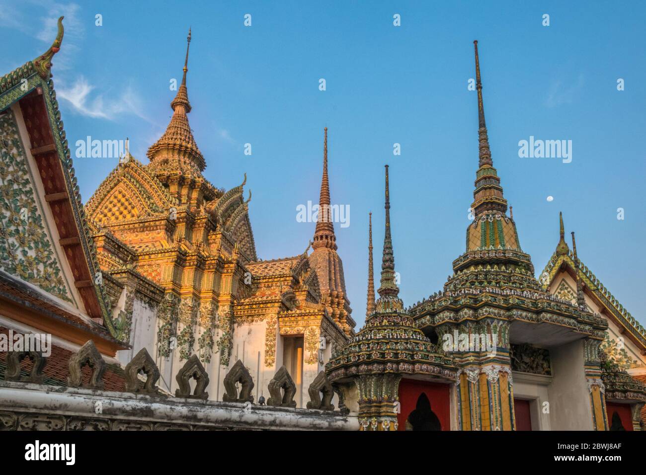 Stupas im Tempel Wat Po, Bangkok, Thailand Stockfoto