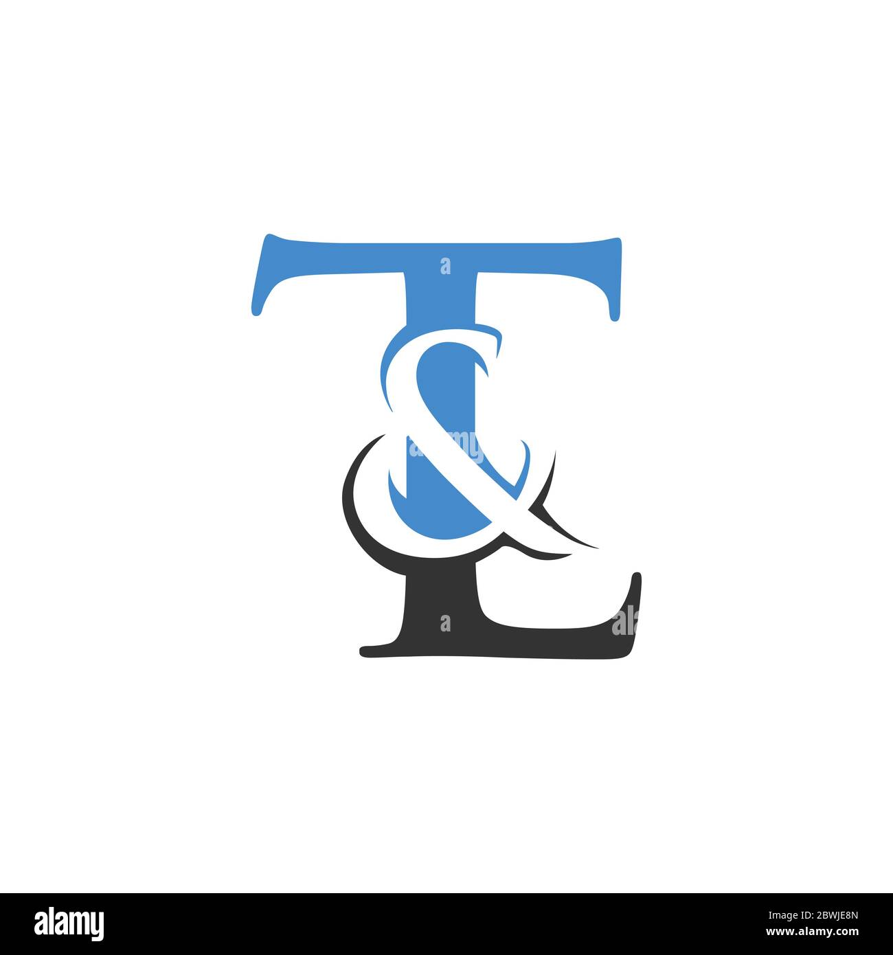Letter T & L kreatives Design Logo Vektor-Illustration isoliert auf einem weißen Hintergrund Stock Vektor