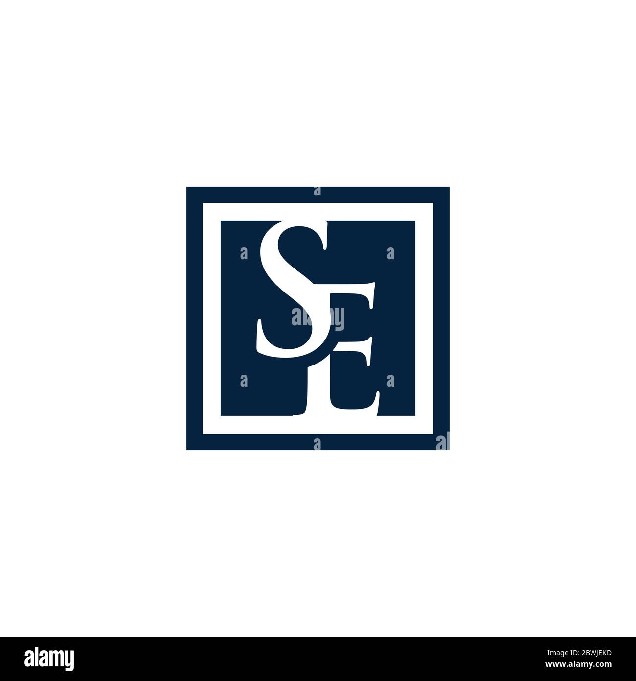Letter SB Logo Design-Konzept innerhalb quadratischer Form isoliert auf einem weißen Hintergrund Stock Vektor