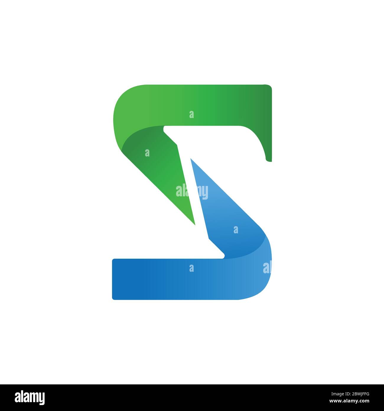 Letter S Typografie Logo Design mit Farbverlauf isoliert auf weißem Hintergrund Stock Vektor