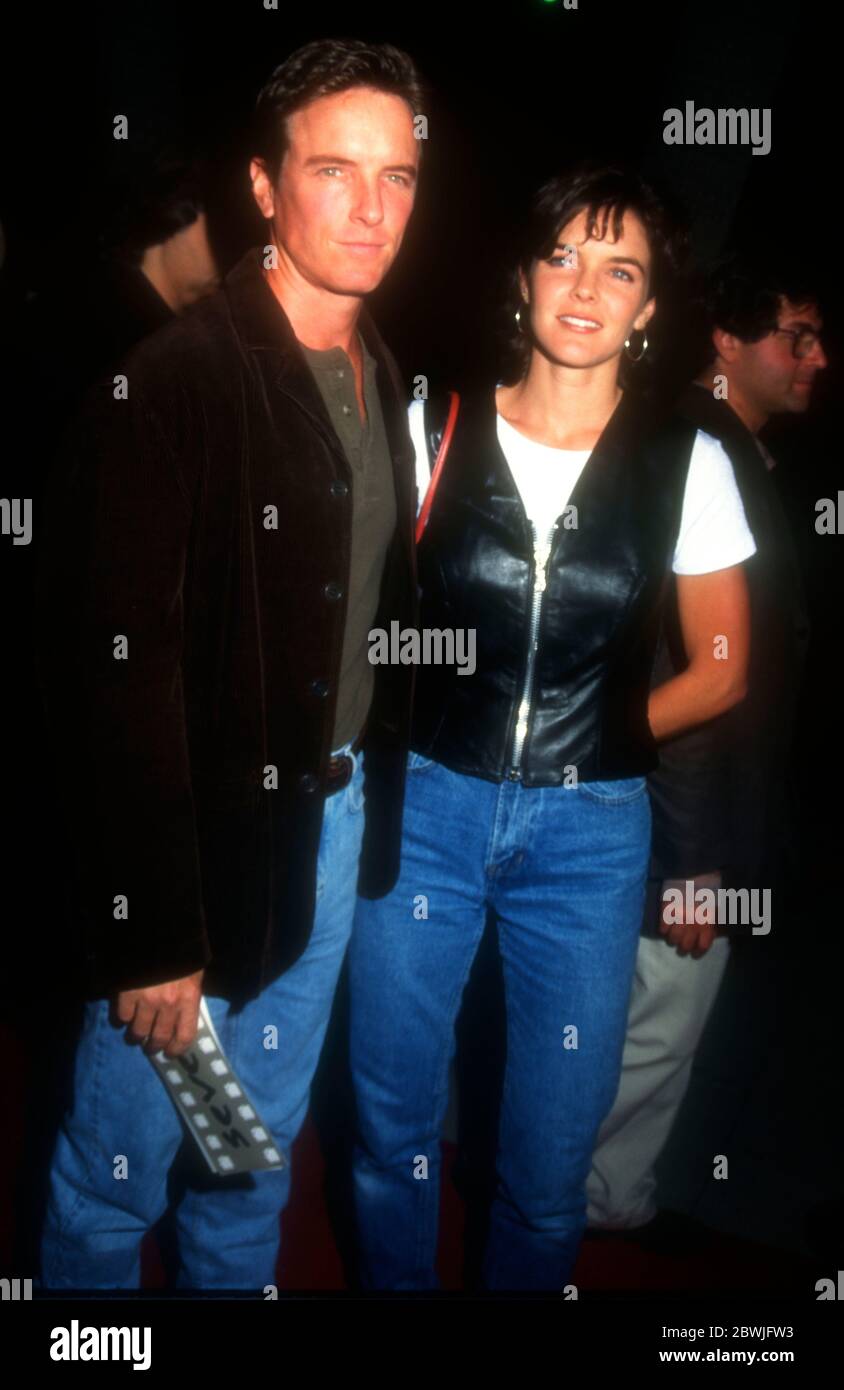 Beverly Hills, Kalifornien, USA 19. September 1995 Darsteller Lindan Ashby und Schauspielerin Frau Susan Walters besuchen New Line Cinema's "Seven" Premiere (aka Se7en) am 1995. September im Samuel Goldwyn Theater in Beverly Hills, Kalifornien, USA. Foto von Barry King/Alamy Stock Photo Stockfoto