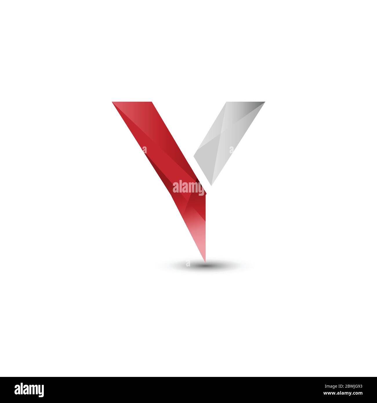 Letter Y glänzende Typografie Tech-Logo Design Vektor-Illustration isoliert auf einem weißen Hintergrund Stock Vektor