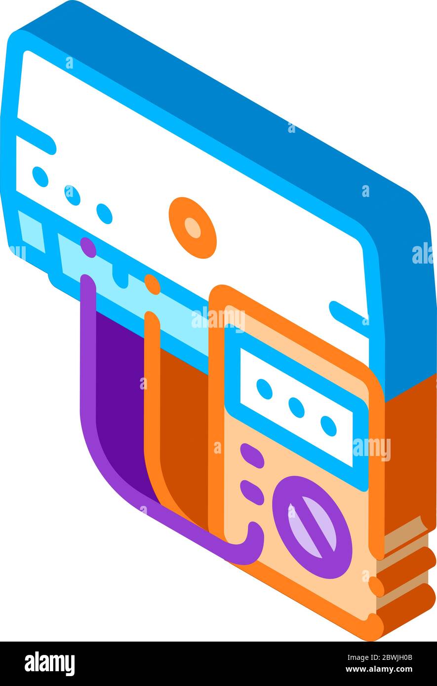 Diagnose Conditioner System isometrische Symbol Vektor-Illustration Stock Vektor