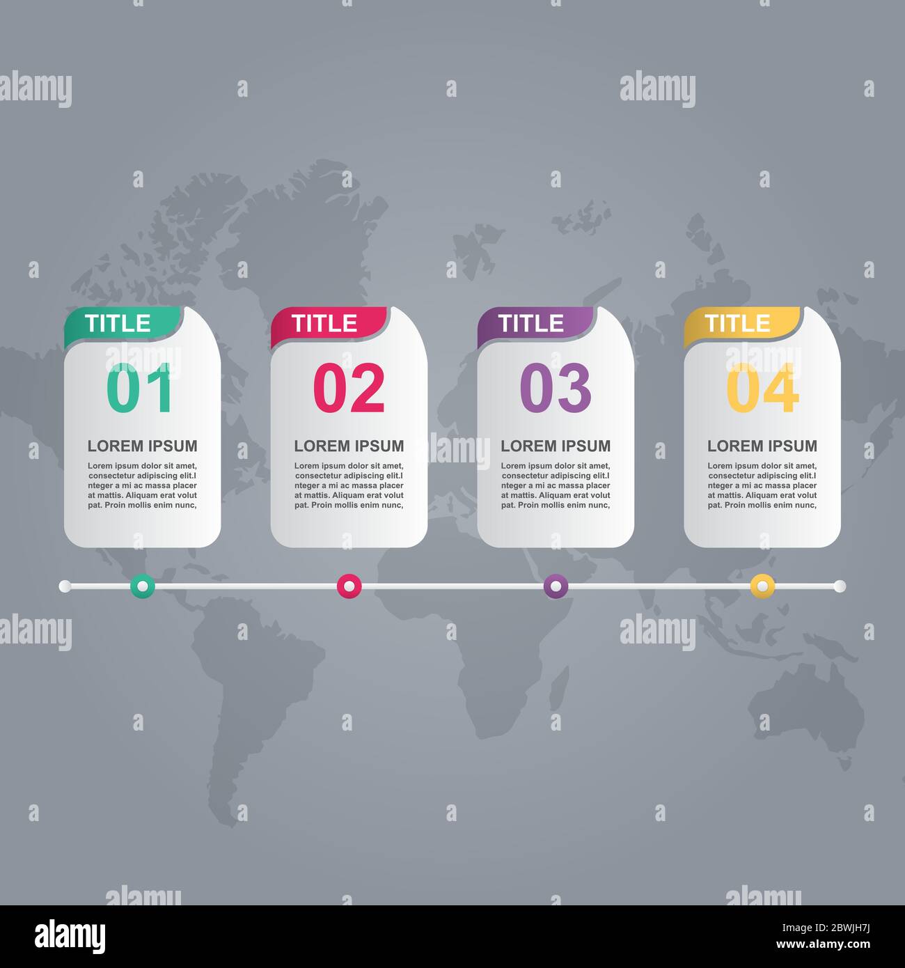 Schritte Prozess Modernes Marketing Business Infografik Banner Vorlage Stock Vektor