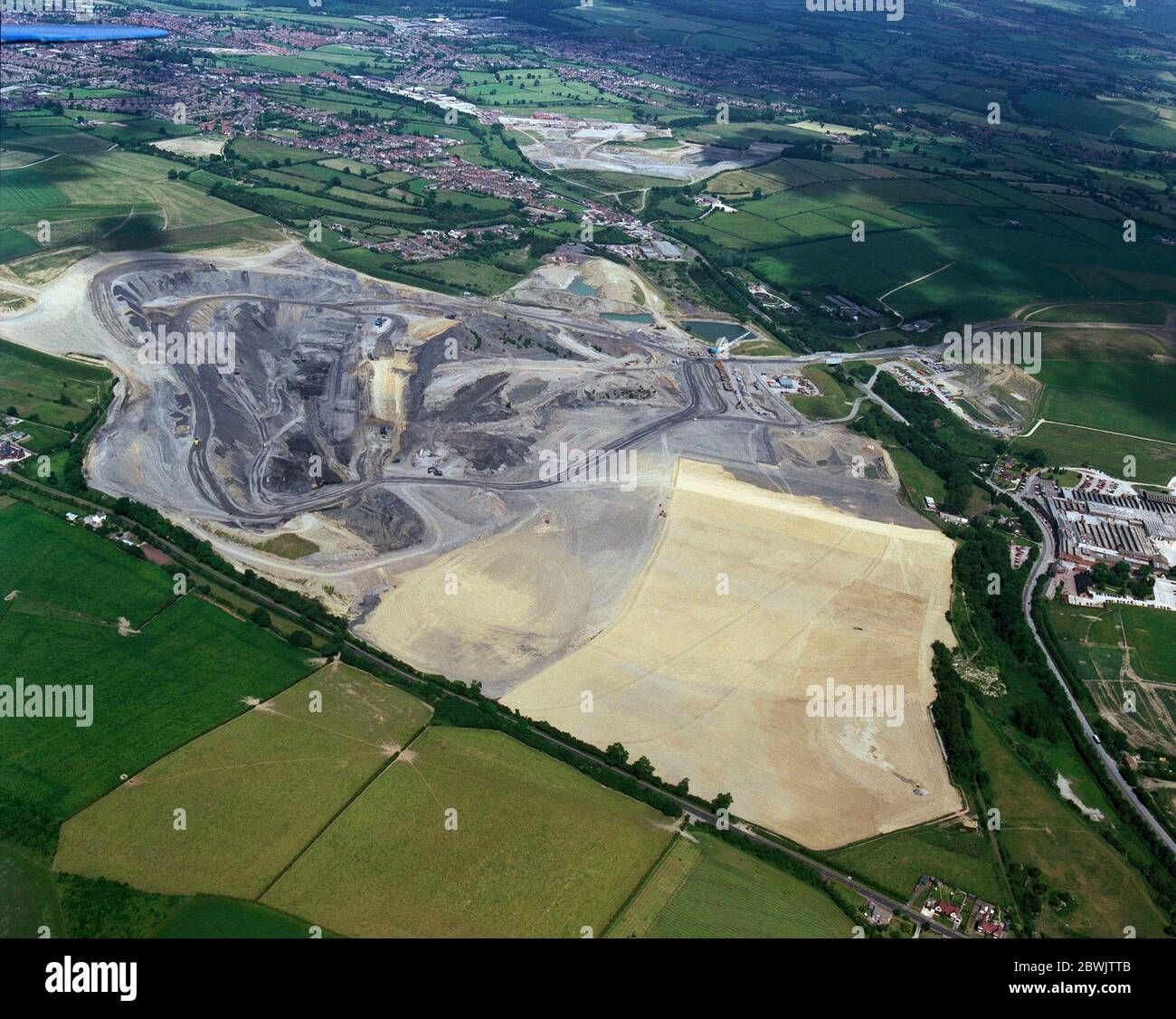 1995, Tagebaubetrieb in Kirk, East Midlands, Zentralengland, Großbritannien Stockfoto