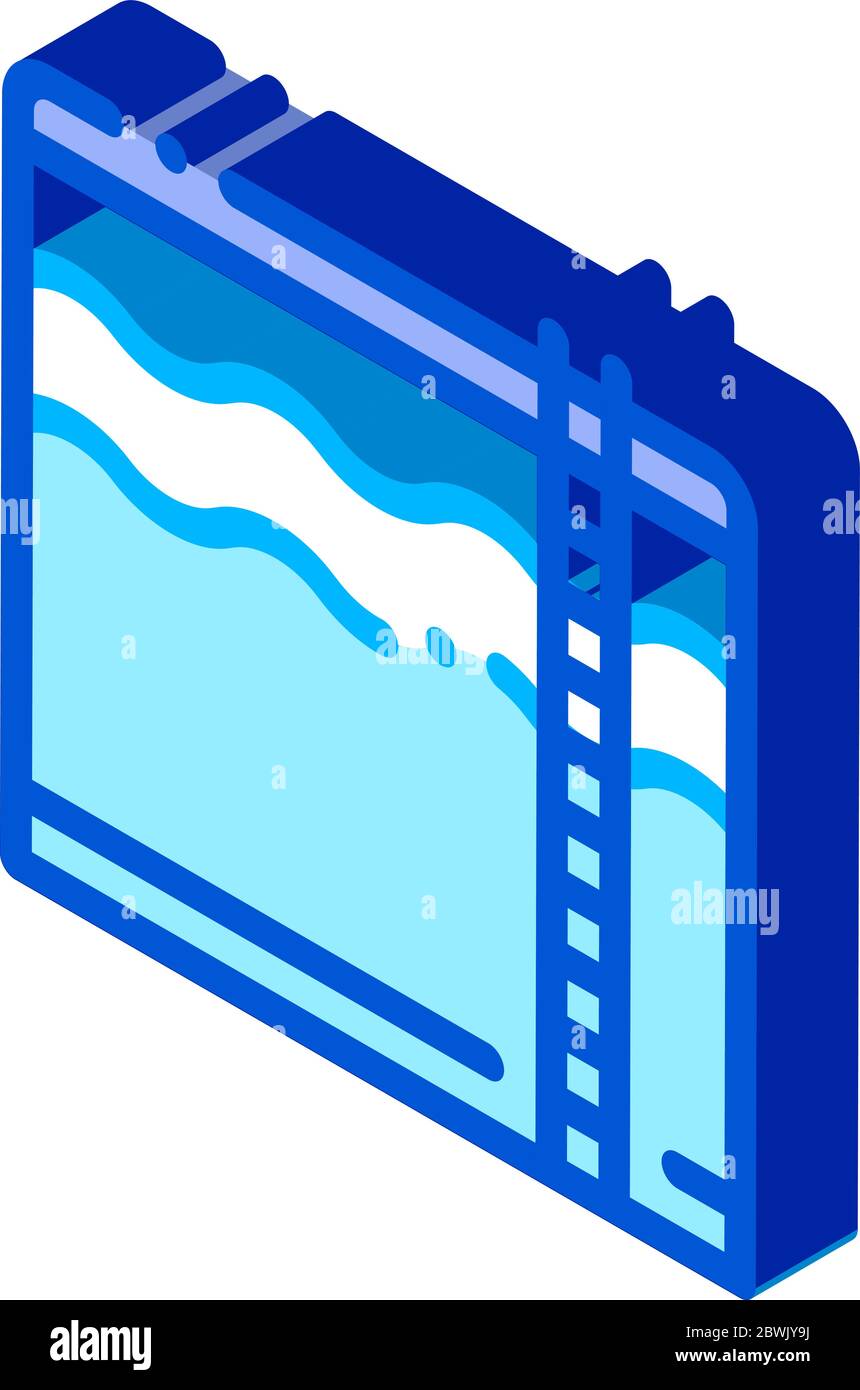 Regenwolke H2O Regen isometrische Symbolvektordarstellung Stock Vektor