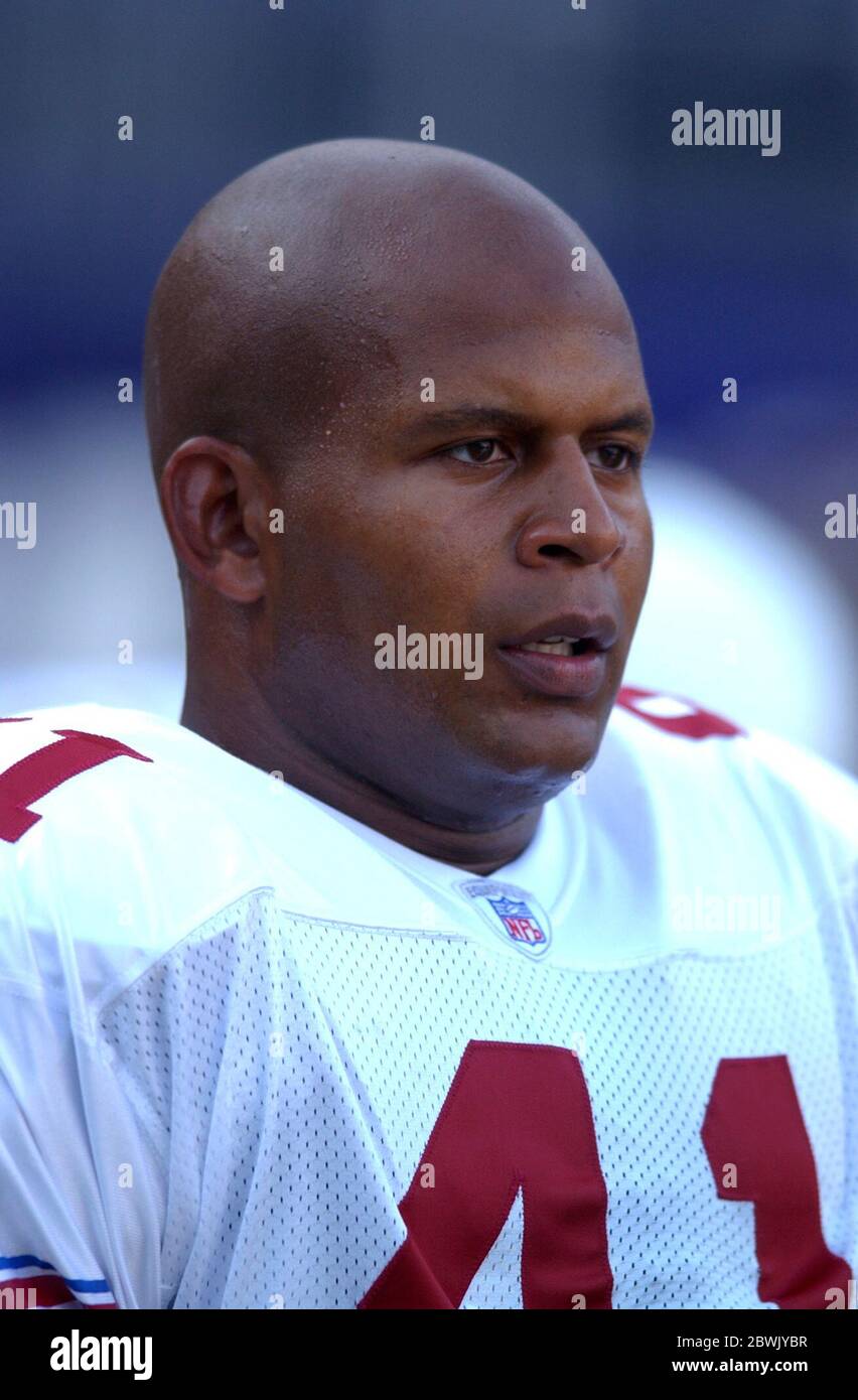 San Diego, Usa. August 2003. Sicherheit der Arizona Cardinals Justin Lucas. Die Cardinals besiegten die San Diego Chargers, 16-10, in der NFL Vorsaison Spiel im Qualcomm Stadium in San Diego, Kalifornien am Samstag, 16. August 2003. Foto via Credit: Newscom/Alamy Live News Stockfoto