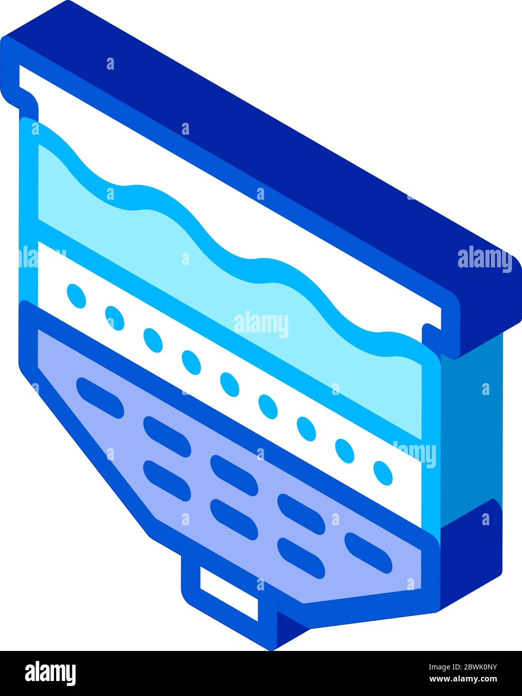 Tischgerät Wasseraufbereitungssystem isometrische Symbol Vektor-Illustration Stock Vektor