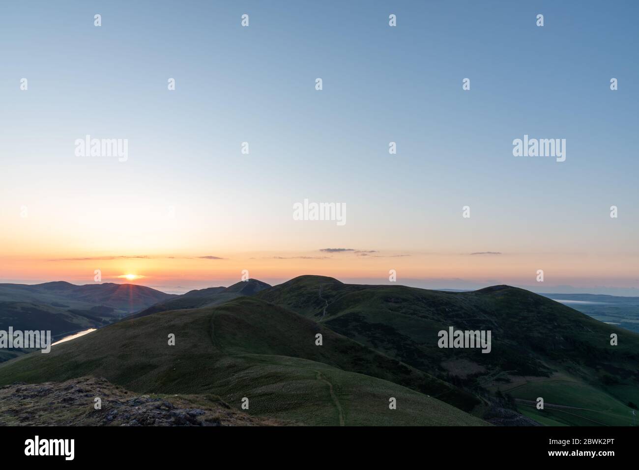 Sonnenaufgang über Pentland Hills, Edinburgh Schottland Stockfoto