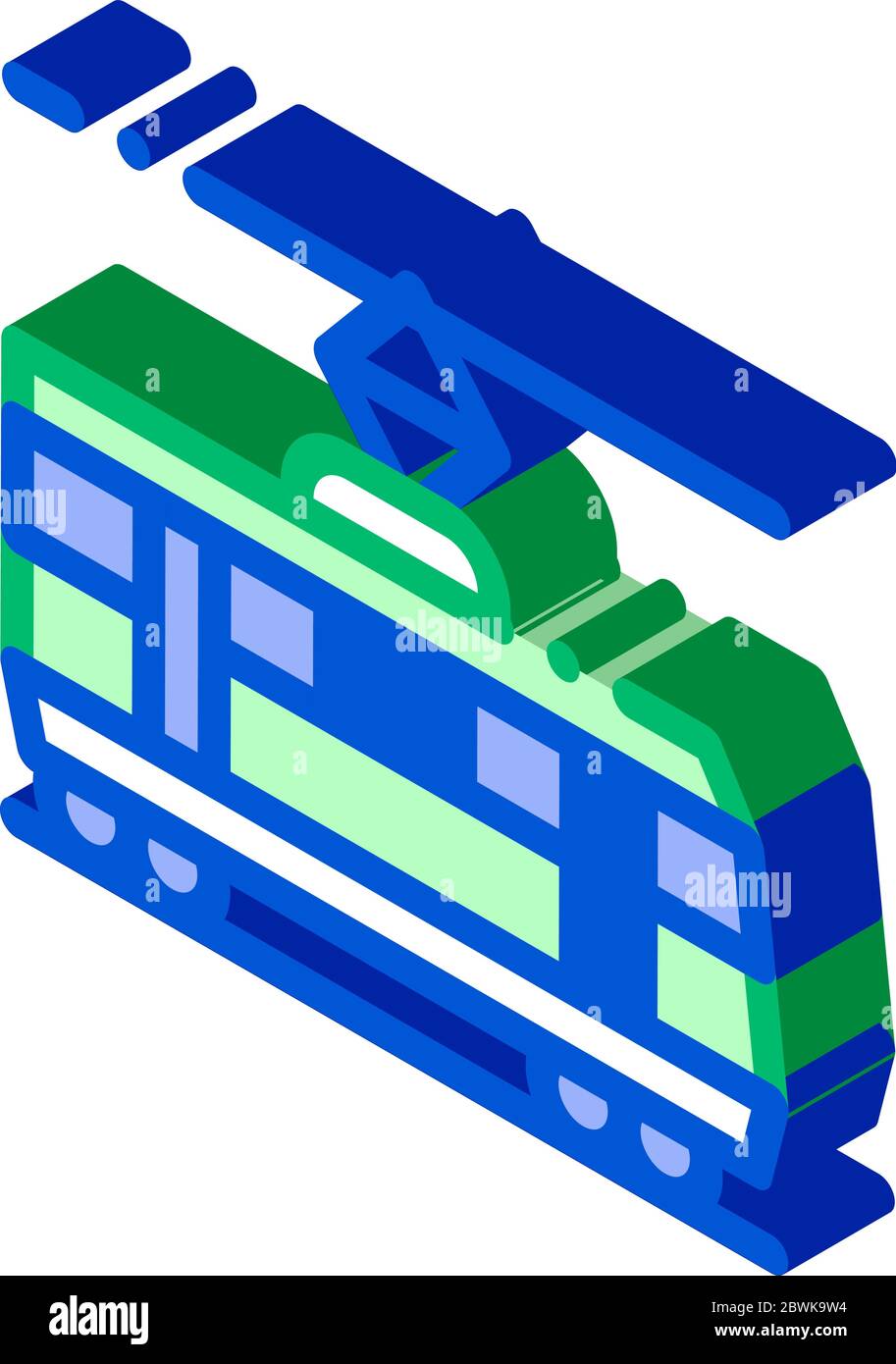 Öffentliche Verkehrsmittel Tramway isometrische Symbol Vektor