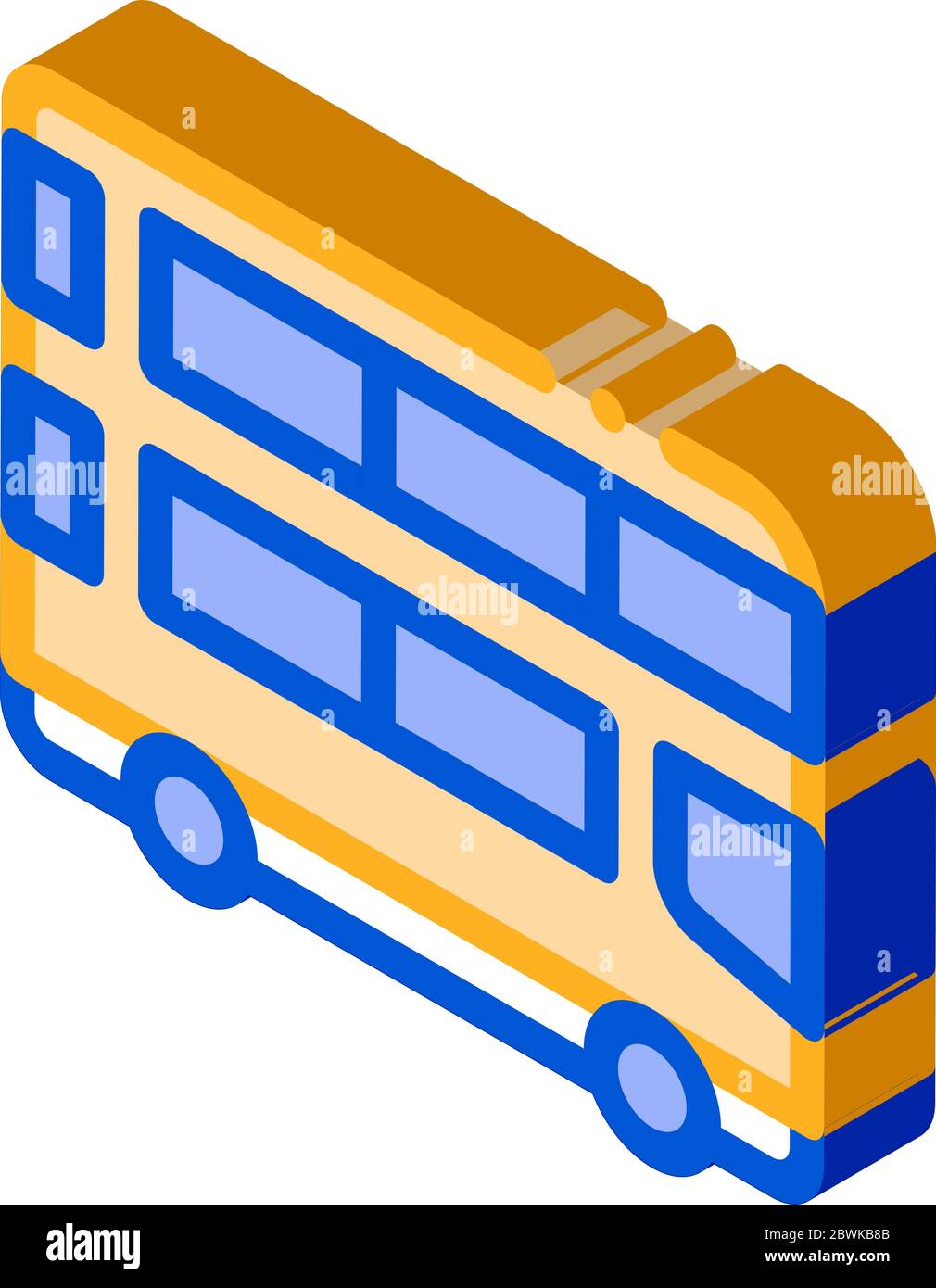 Öffentliche Verkehrsmittel Doppeldecker Bus isometrische Symbol Vektor-Illustration Stock Vektor