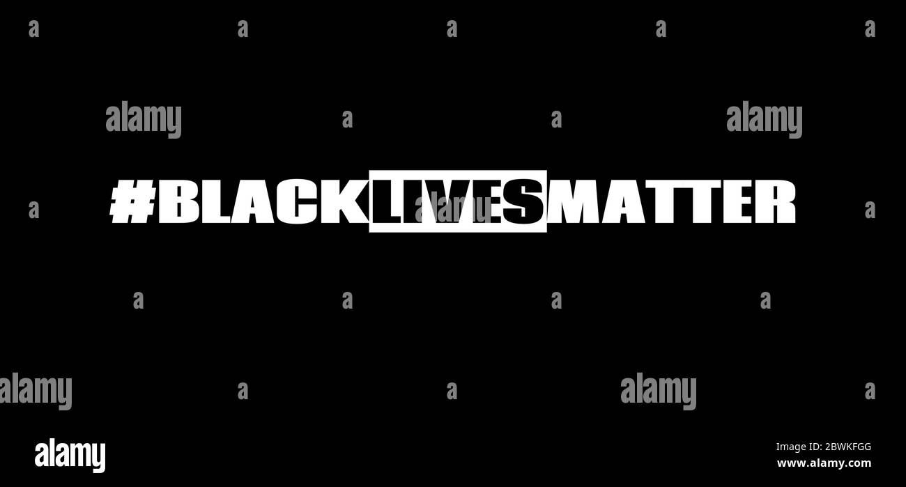 Schwarze Leben sind wichtig für Text und Hashtag. Vector Banner für Social Media Posts gegen Rassismus. Soziale Bewegung Stock Vektor