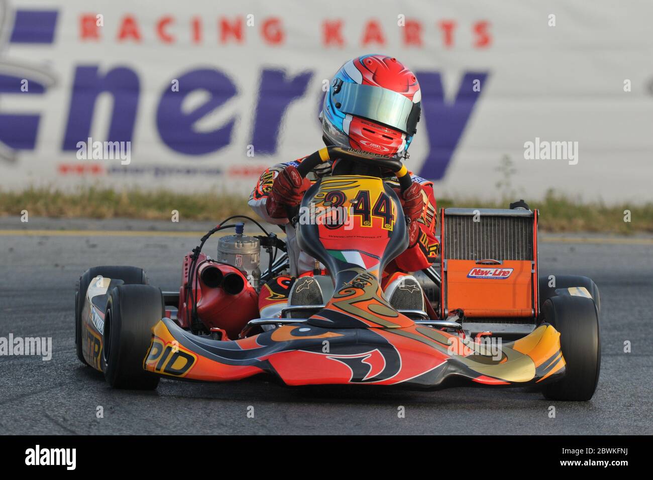 Daniil Kvyat, der hier in seiner Kart-Karriere gesehen wurde, Kvyat, ist ein russischer Formel-1-Rennfahrer, der derzeit für das Team Scuderia AlphaTauri fährt. Stockfoto