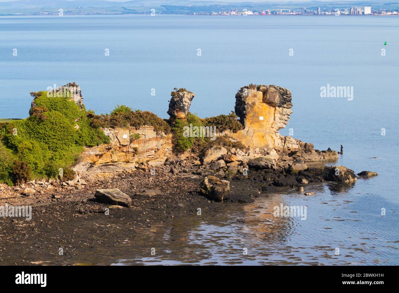Bell Rock in der Nähe von Aberdour Fife Schottland. Stockfoto