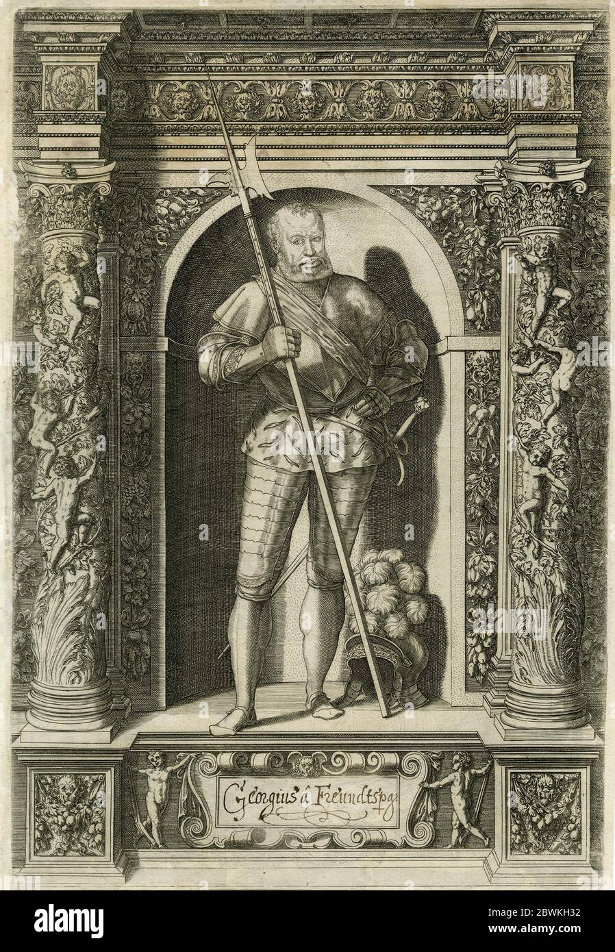Porträt von Georg von Frundsberg (1473-1528), deutscher Militär- und Landsknecht-Führer im Dienste des Heiligen Römischen Reiches und des Habsburger Kaiserhauses. Stockfoto