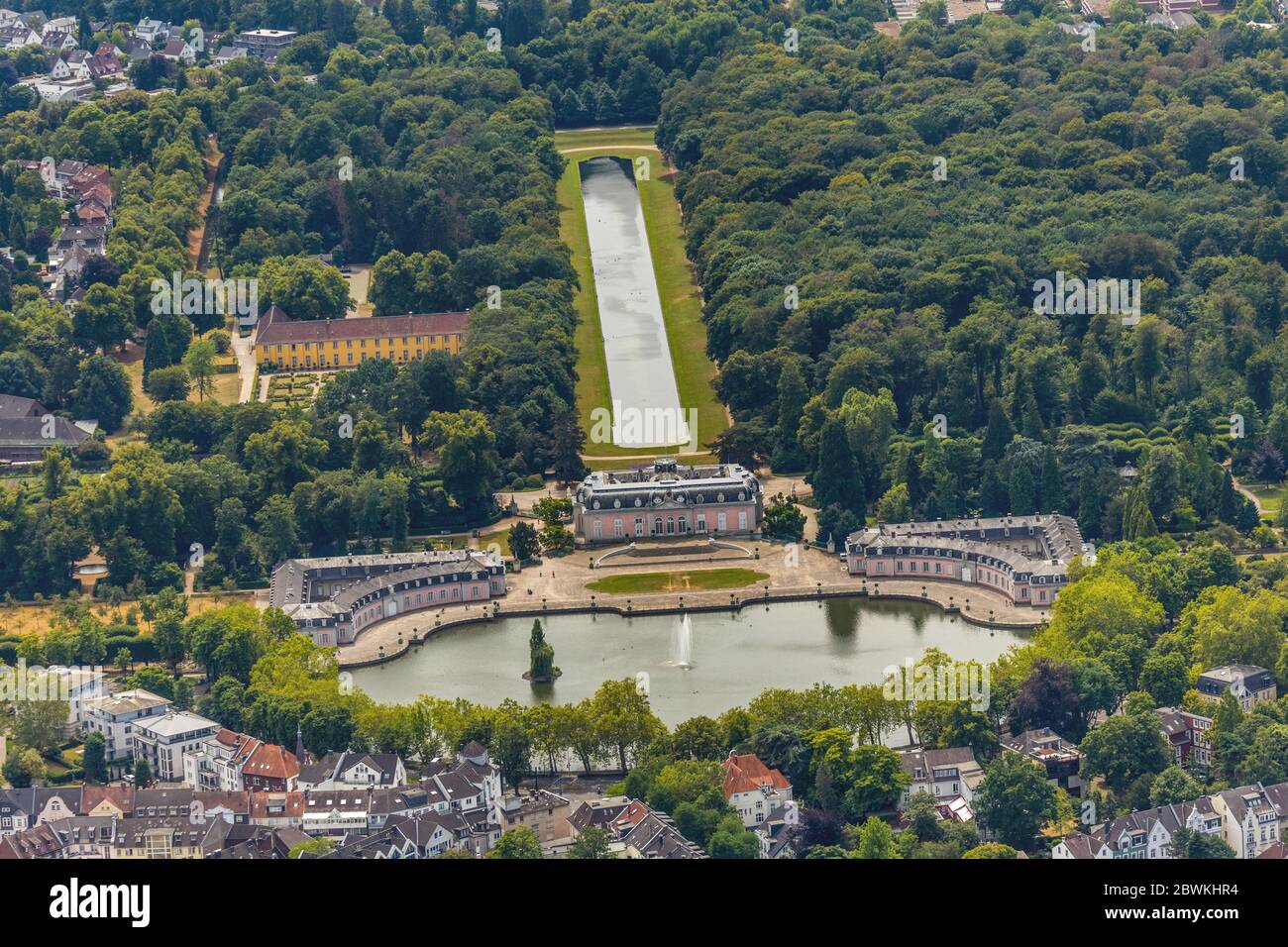 Schloss benrath, 22.07.2019, Luftaufnahme, Deutschland, Nordrhein-Westfalen, Niederrhein, Düsseldorf Stockfoto