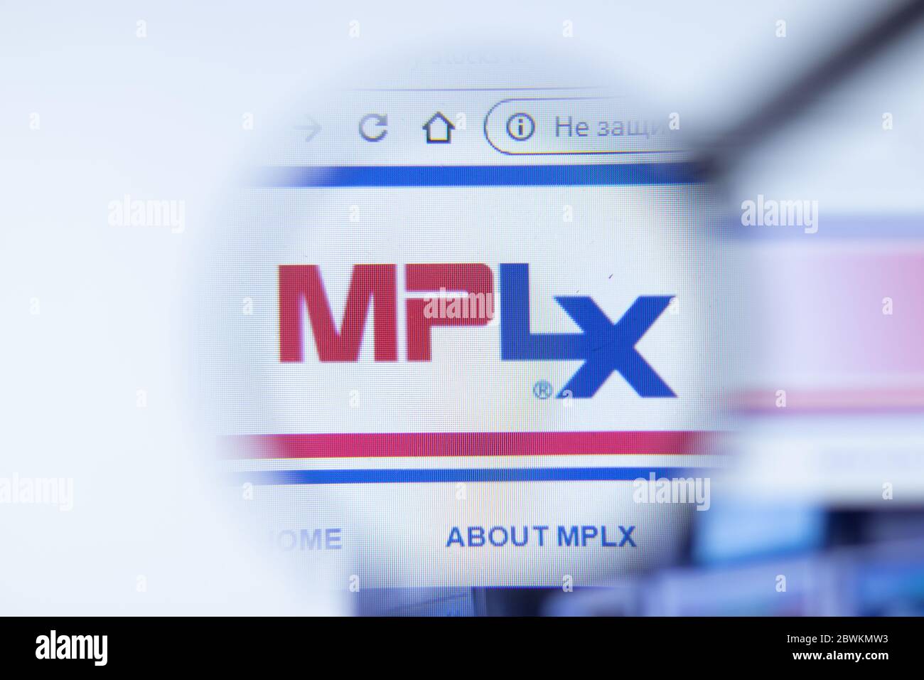 Moskau, Russland - 1. Juni 2020: Mplx.com Webseite. MPLX LP-Logo auf dem Bildschirm, illustrative Editorial. Stockfoto