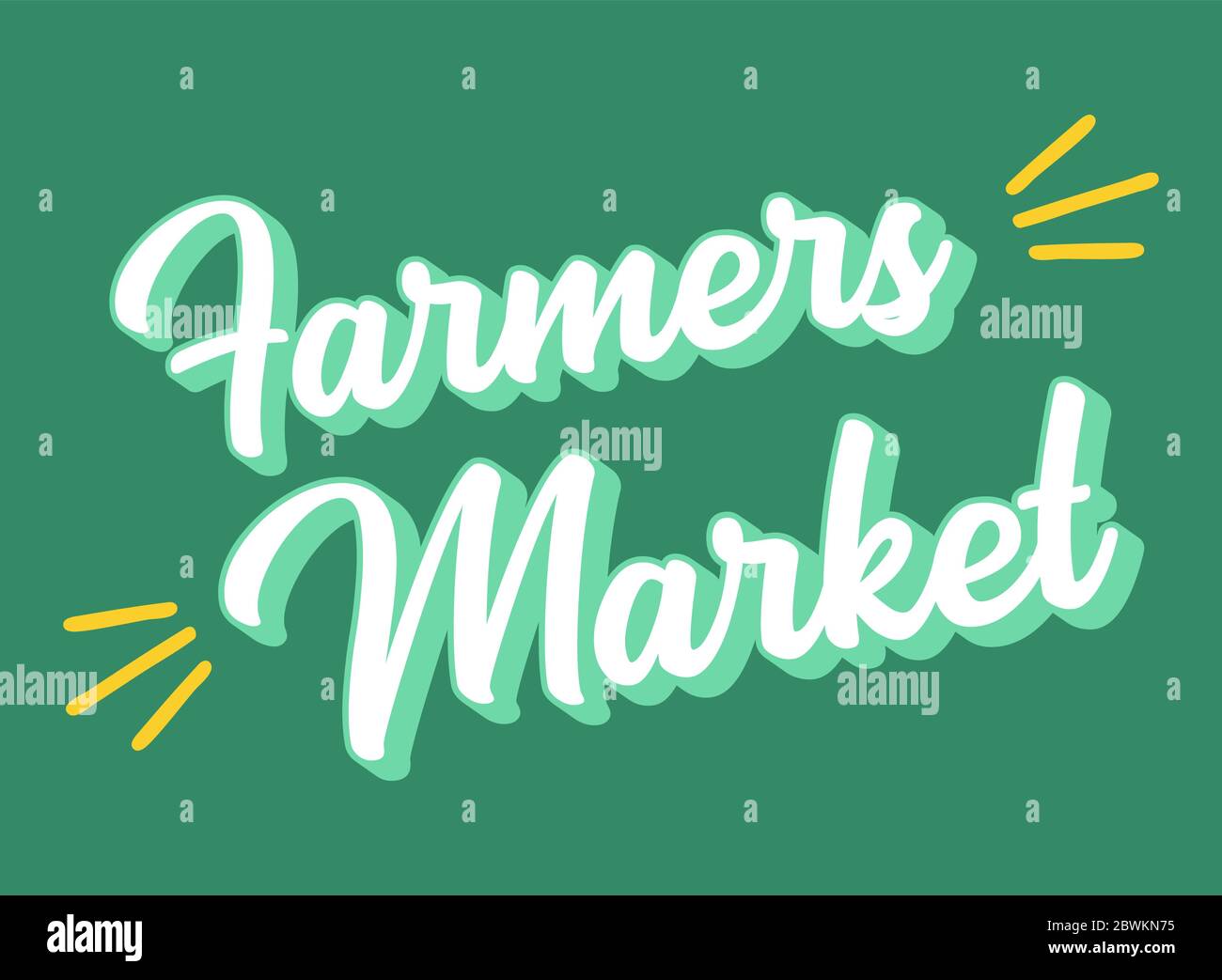 Handskizzierte Farmers Market Quote. Beschriftung für Banner, Header, Werbung, Ankündigung. Stock Vektor