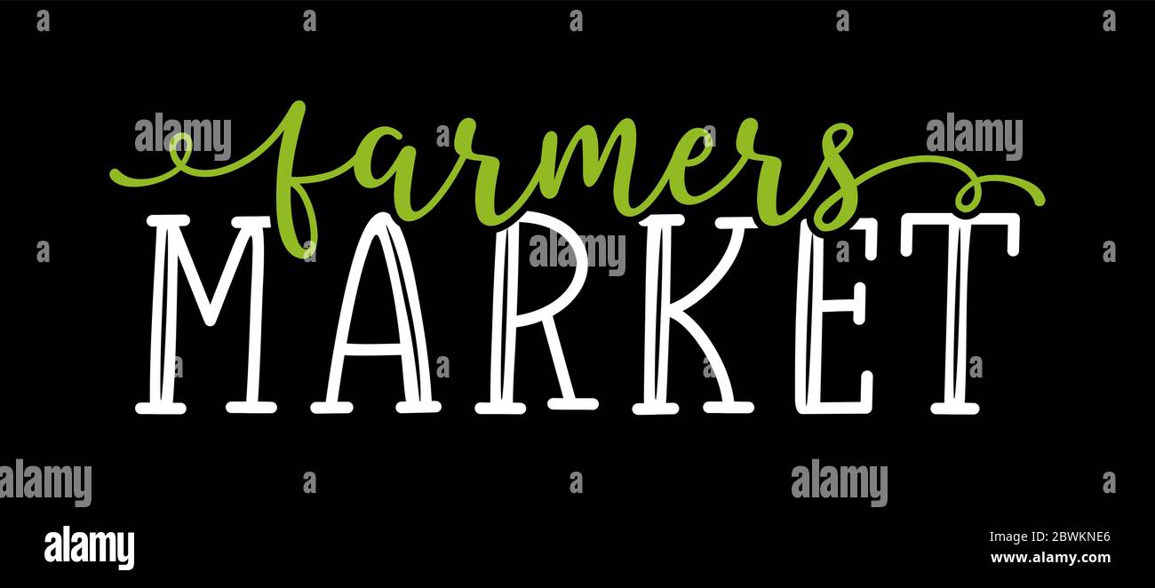 Hand skizziert Bauernmarkt Quoteas Banner. Beschriftung für Banner, Header, Werbung, Ankündigung. Stock Vektor