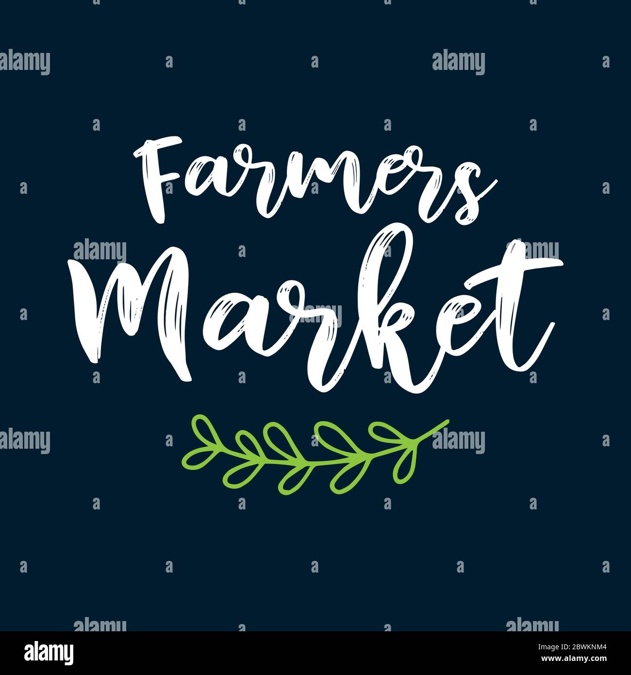 Handskizzierte Farmers Market Zitat als Logo. Beschriftung für Banner, Header, Werbung, Ankündigung. Stock Vektor