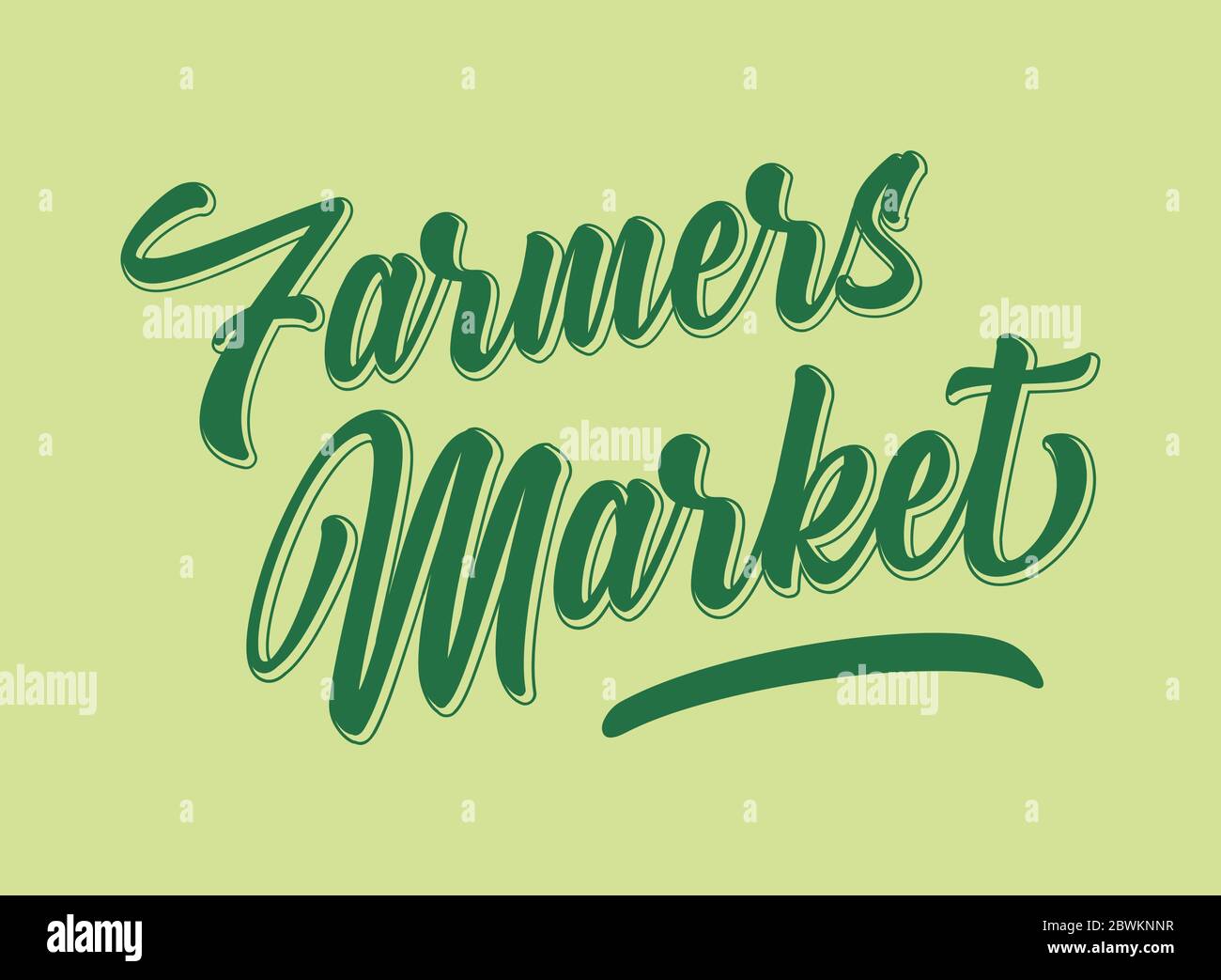 Handskizzierte Farmers Market Quote. Beschriftung für Banner, Header, Werbung, Ankündigung. Stock Vektor