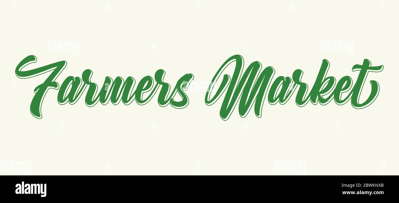 Handskizzierte Farmers Market Quote. Beschriftung für Banner, Header, Werbung, Ankündigung. Stock Vektor