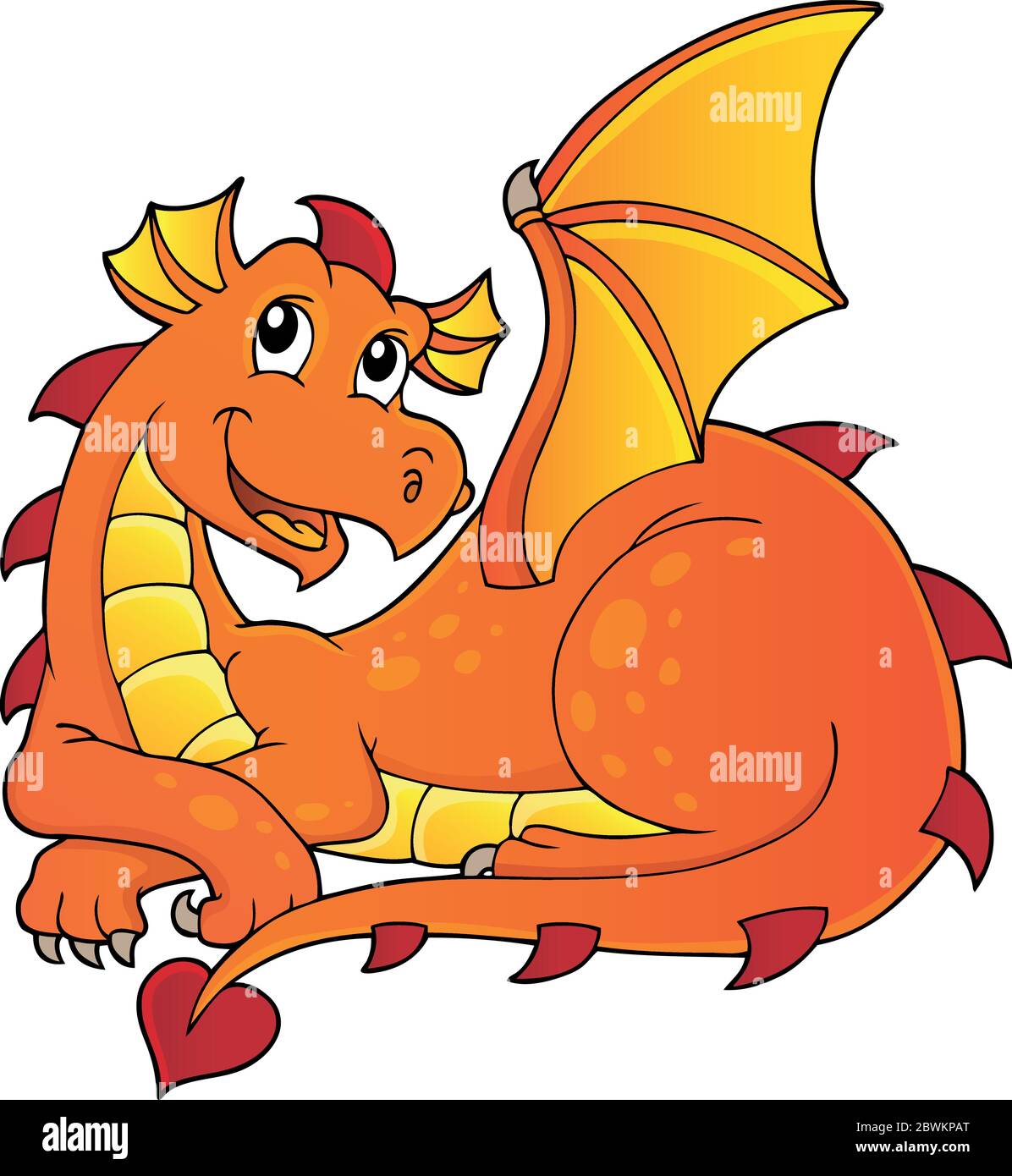 Liegender Drache Themenbild 1 - eps10 Vektor-Illustration. Stock Vektor