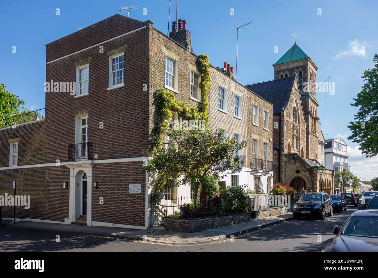 Teure Häuser am Aubrey Walk, Royal Borough of Kensington and Chelsea, London, Großbritannien Stockfoto