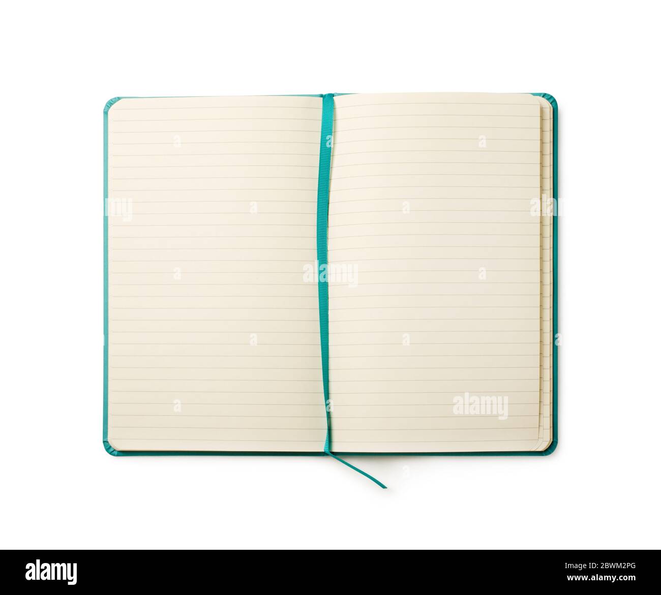 Leeres Notebook-Modell isoliert auf weißem Hintergrund Stockfoto