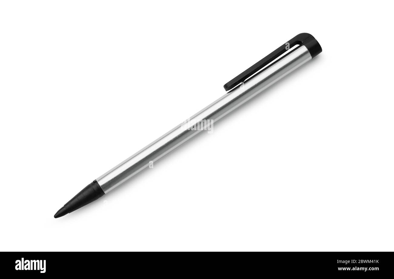 Stylus Stift für Touchscreen Tablet auf weißem Hintergrund Stockfoto