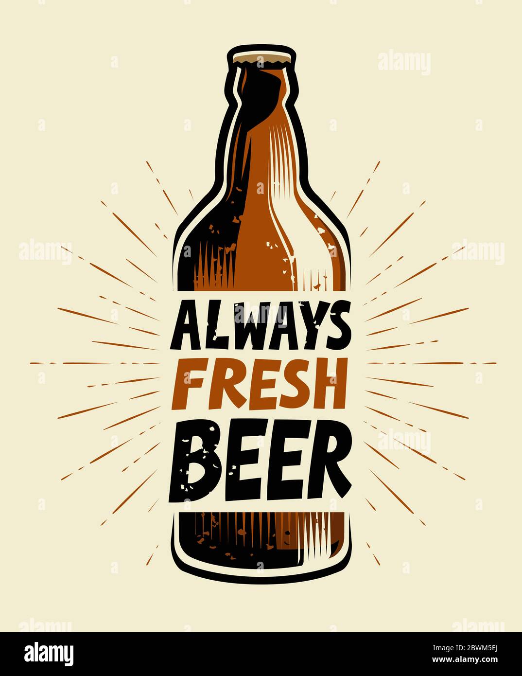 Bier trinken. Retro Poster für Pub oder Restaurant Vektor Stock Vektor